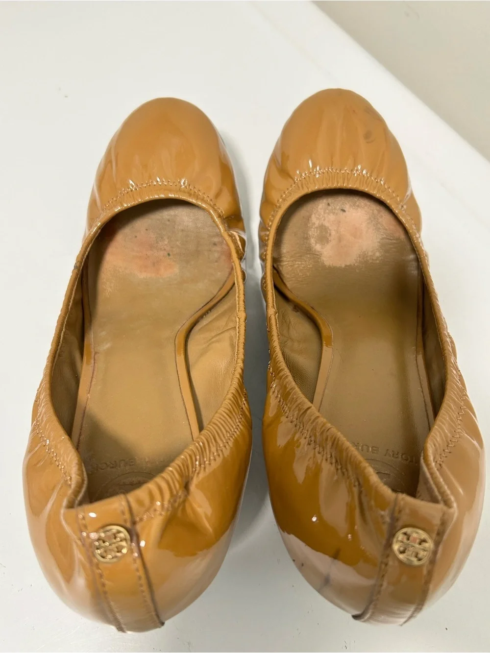 Tory Burch Eddie Ballet Wedge Tan Camel Size 11 M